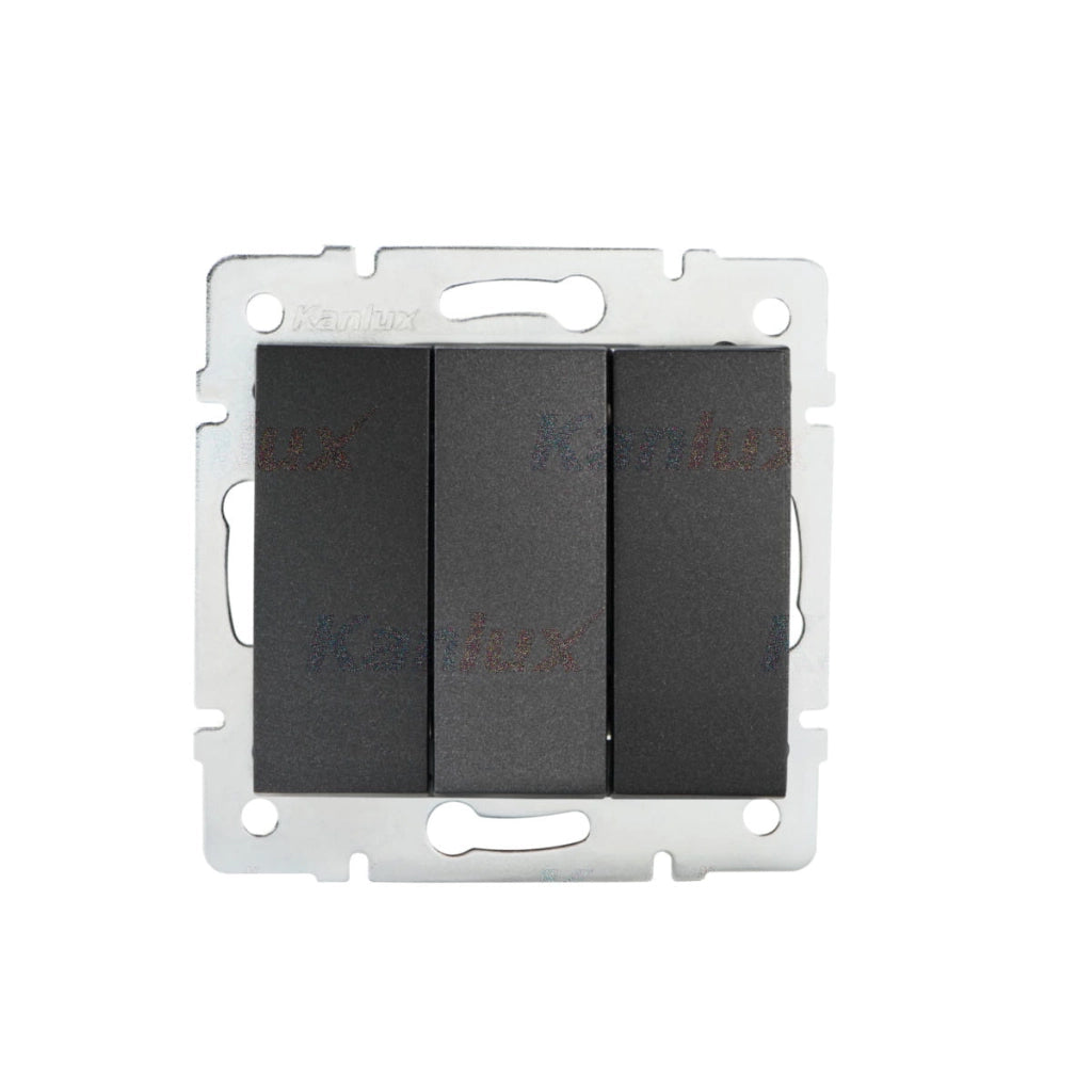 Interruttore triplo da incasso LOGI grafite Kanlux 25254