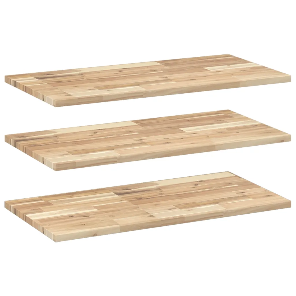 3 pz Mensole da Parete | Scaffali a Parete | Ripiano a parete 60x40x2 cm Legno Acacia Non Trattato