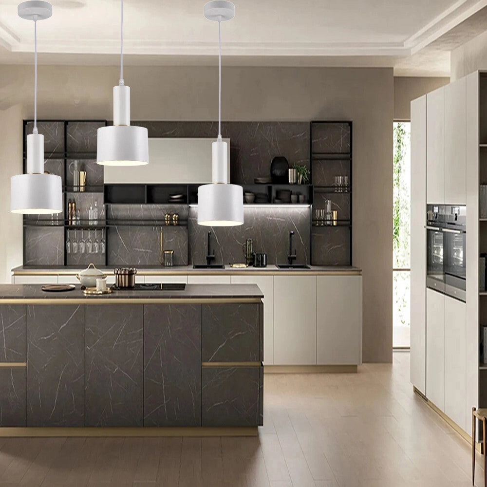 Trade Shop - Lampadario A Sospensione Soffitto E27 Lampada Pendente Minimal Per Cucina Isola Snack A22 -