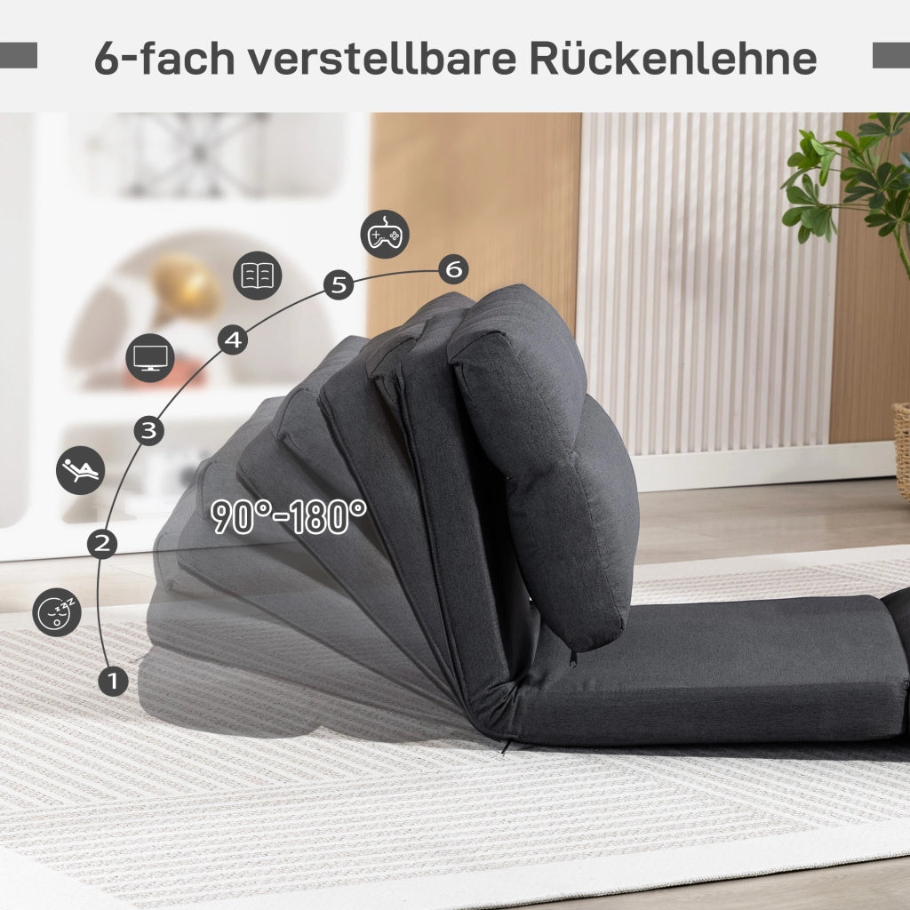 Letto a sacco reclinabile pieghevole ¨C Minimal ¨C grigio scuro 70x72x56 cm