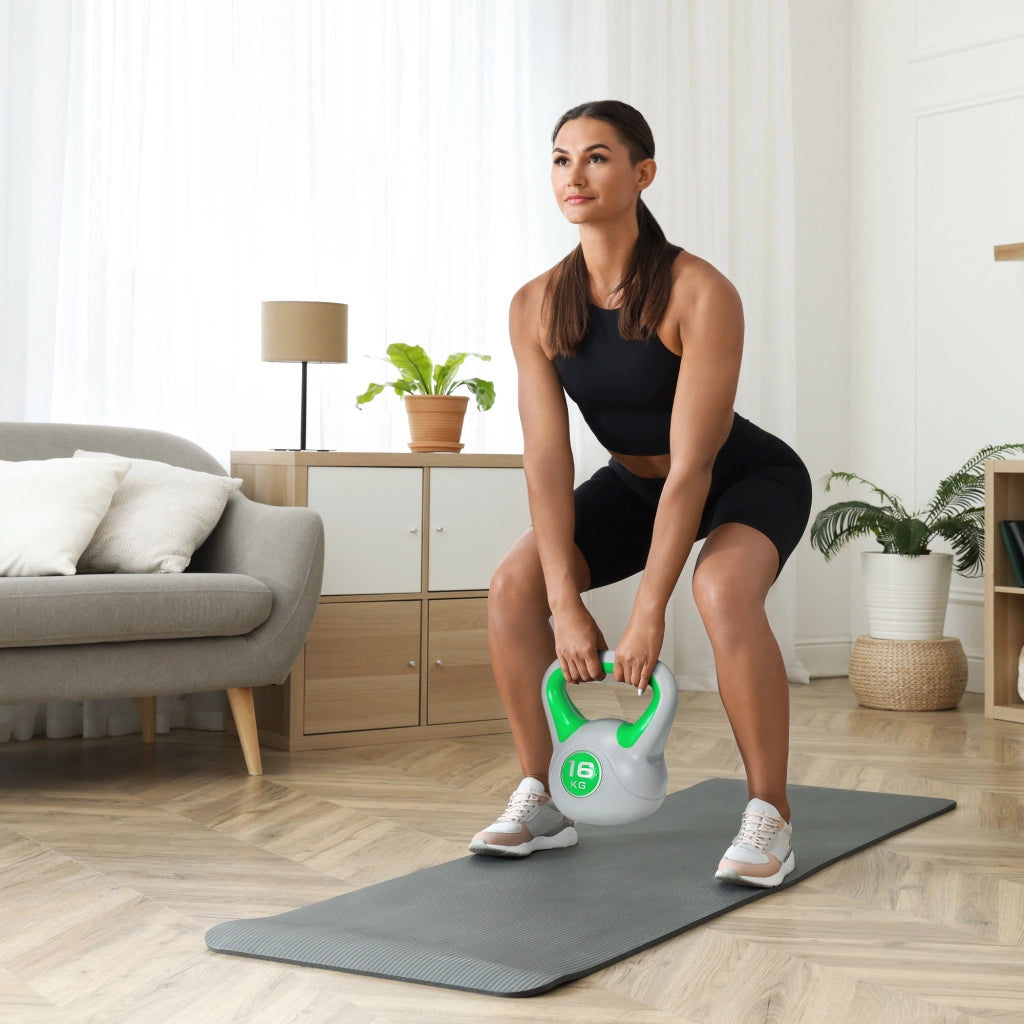 Kettlebell 16 kg ¨C Xylo ¨C Impugnatura Ergonomica, Verde, 27x17x31 cm