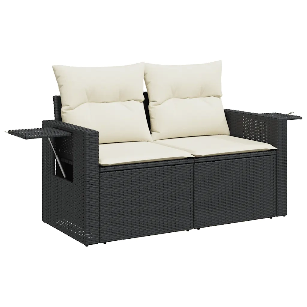 Set Divani da Giardino con Cuscini 8 pz Nero in Polyrattan 3327866