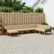Set di divani da esterno 8 pz Naturale e Beige 3382806