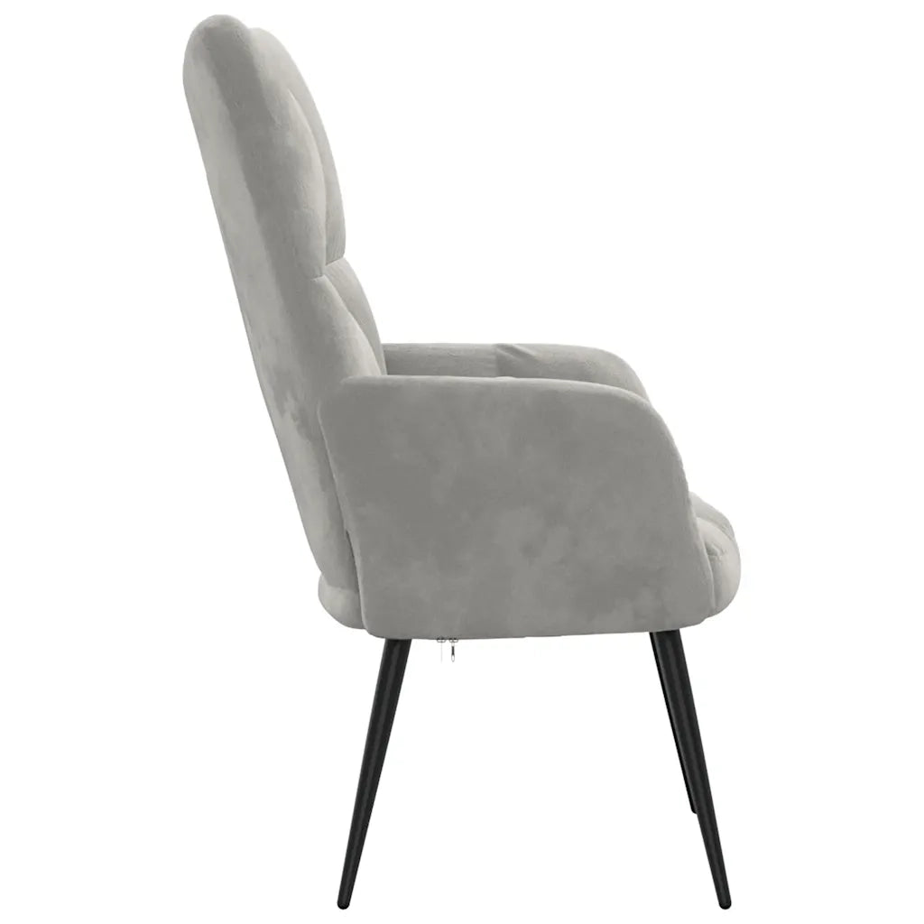 Sedia Relax Grigio Chiaro in Velluto 328073