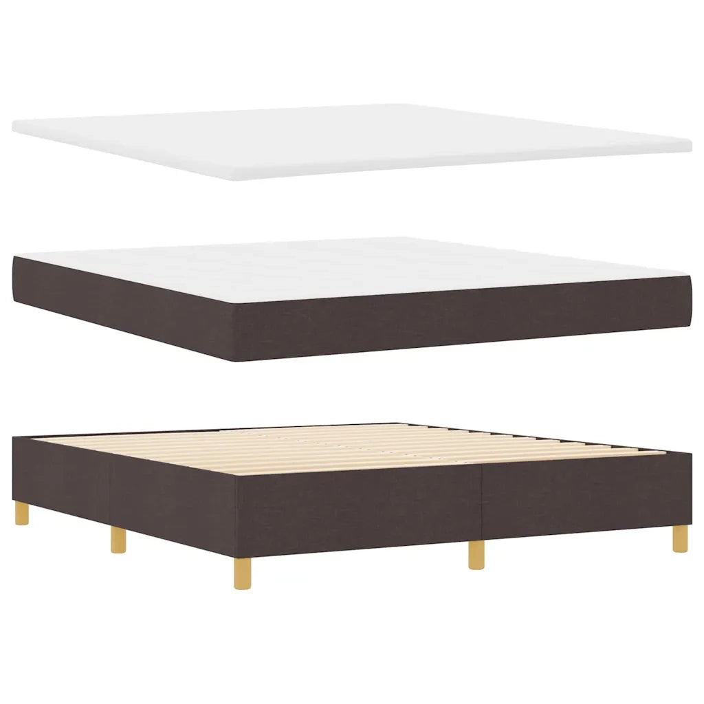 Letto a molle con strisce LED Marrone 180 x 200 cm Tessuto 3343710
