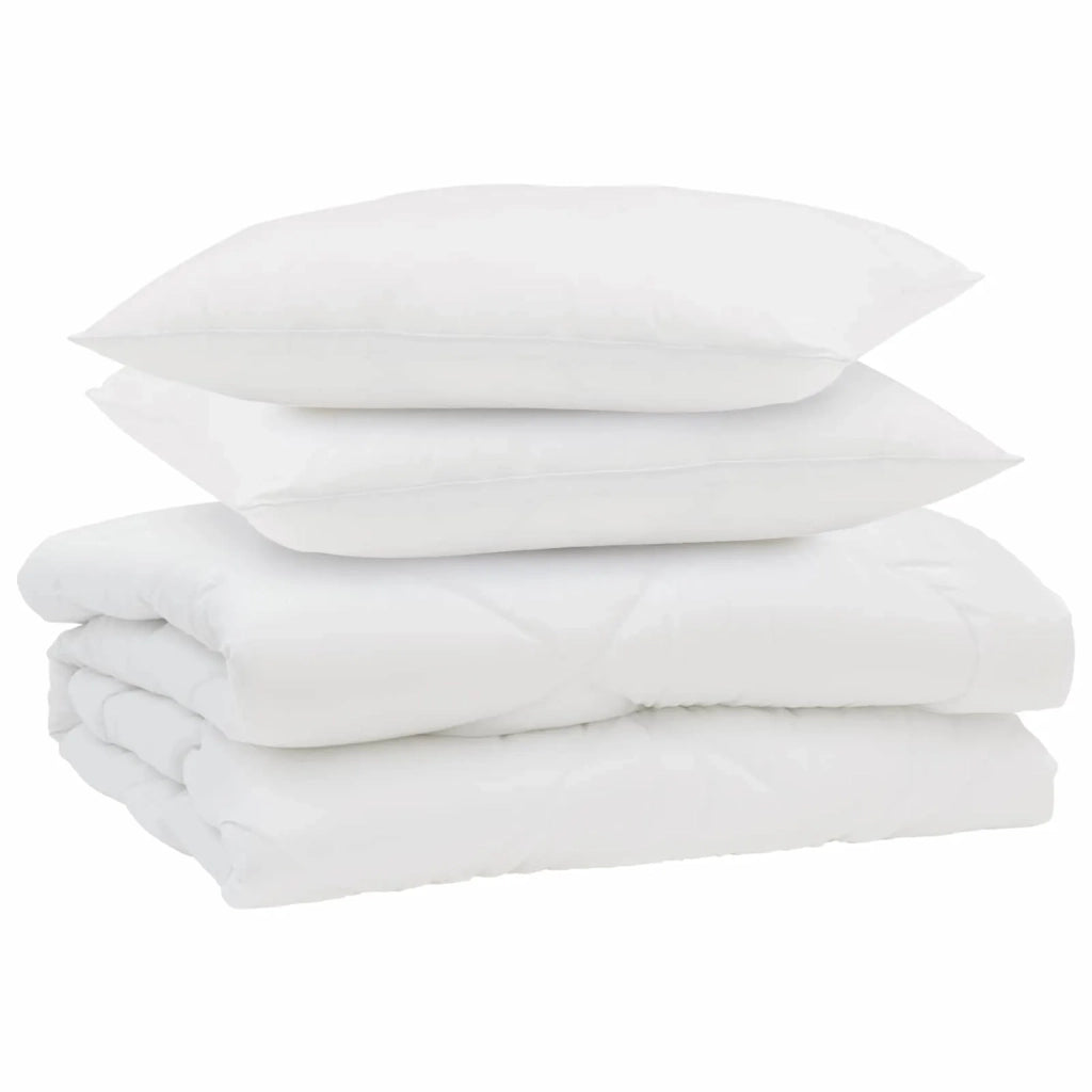 Duvet Estivo con cuscino 3 pcs Bianco Microfibra 3377264