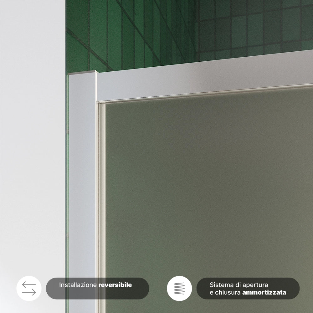 Box doccia 100x100 cm con apertura scorrevole vetro 6mm opaco h195 cm | Aruba