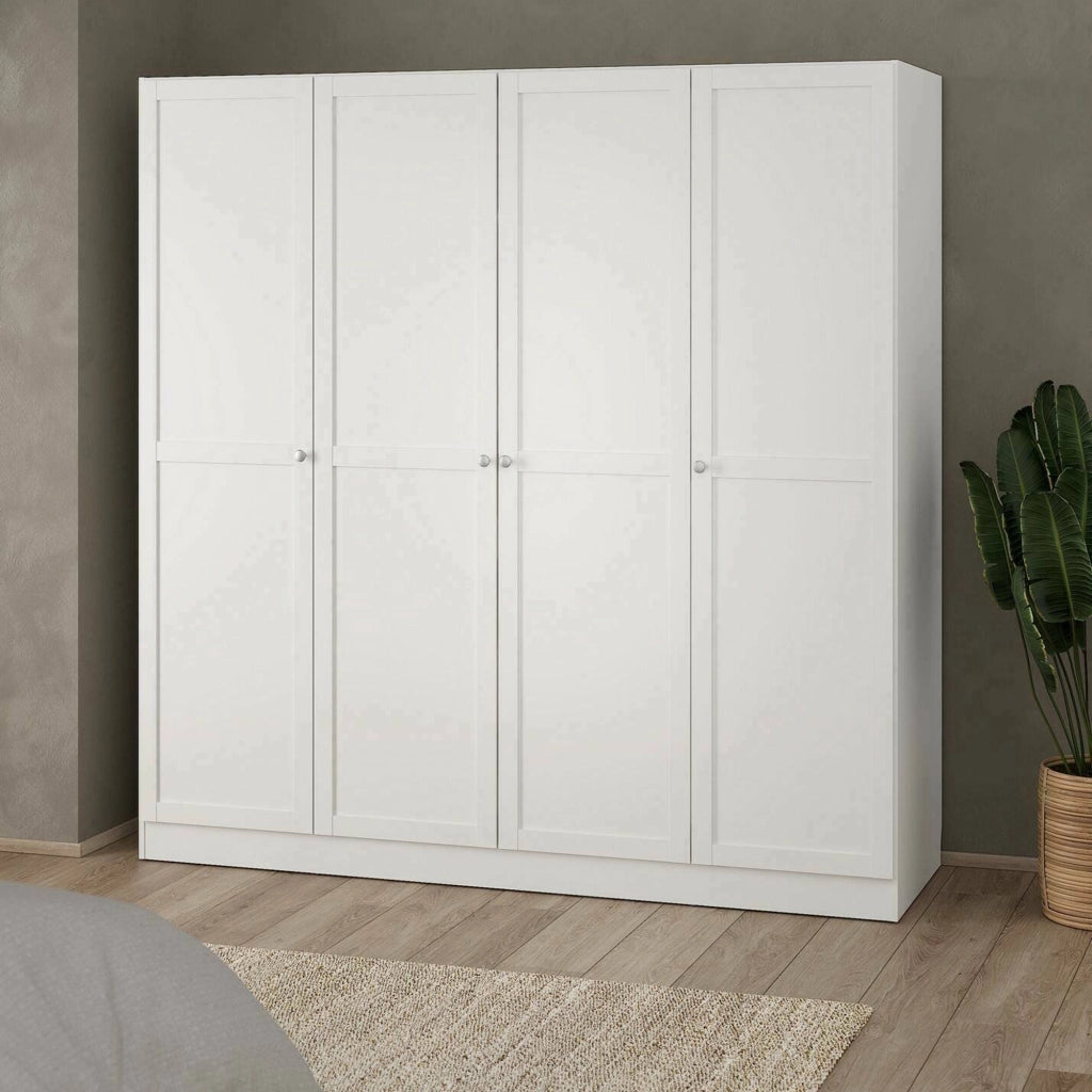 Guardaroba grande Presidenti, Mobile camera da letto, Cabina armadio portabiti, Armadio appendiabiti, 196x62 h200 cm, Bianco