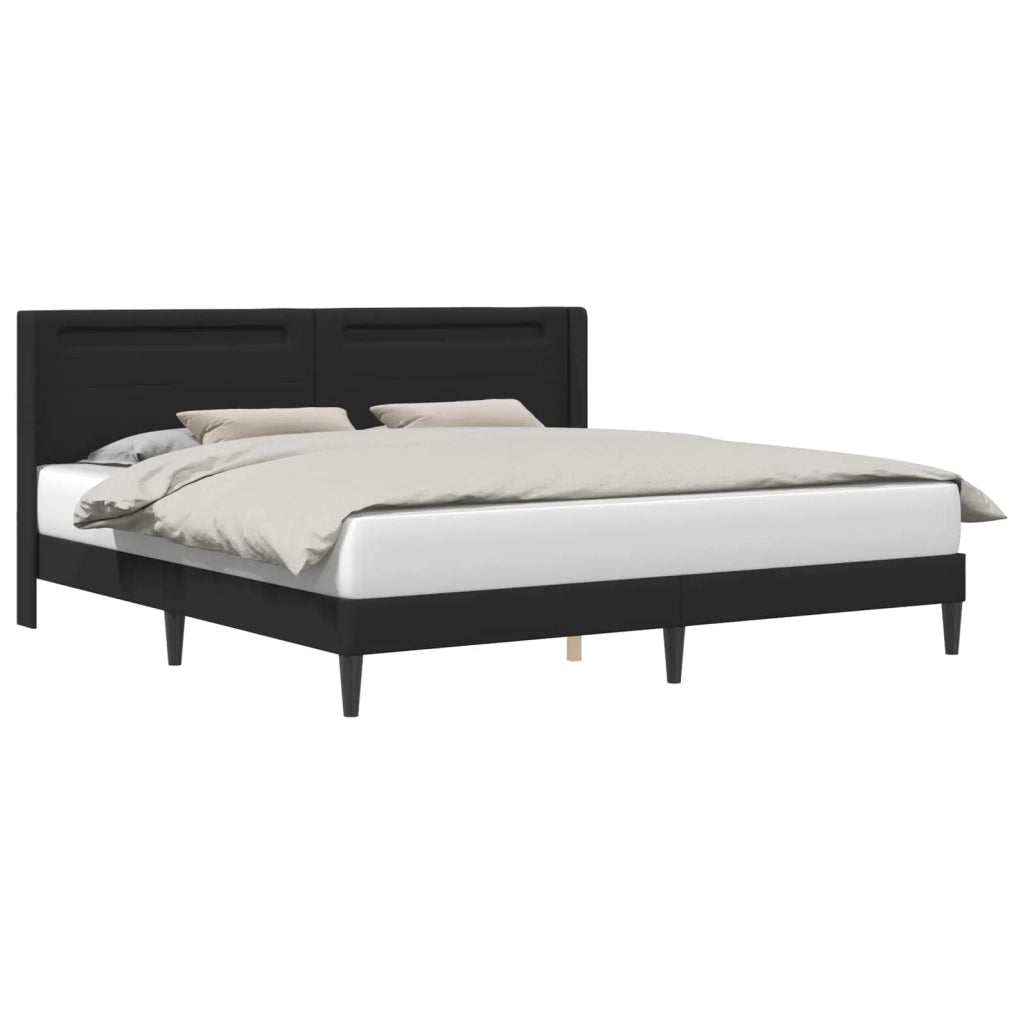 Struttura del letto con strisce LED Nero 200 x200 cm Similpelle 42027991