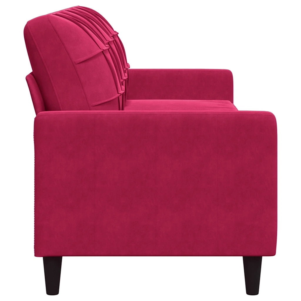 Divano a 3 Posti Rosso Vino 210 cm in Velluto 4007648