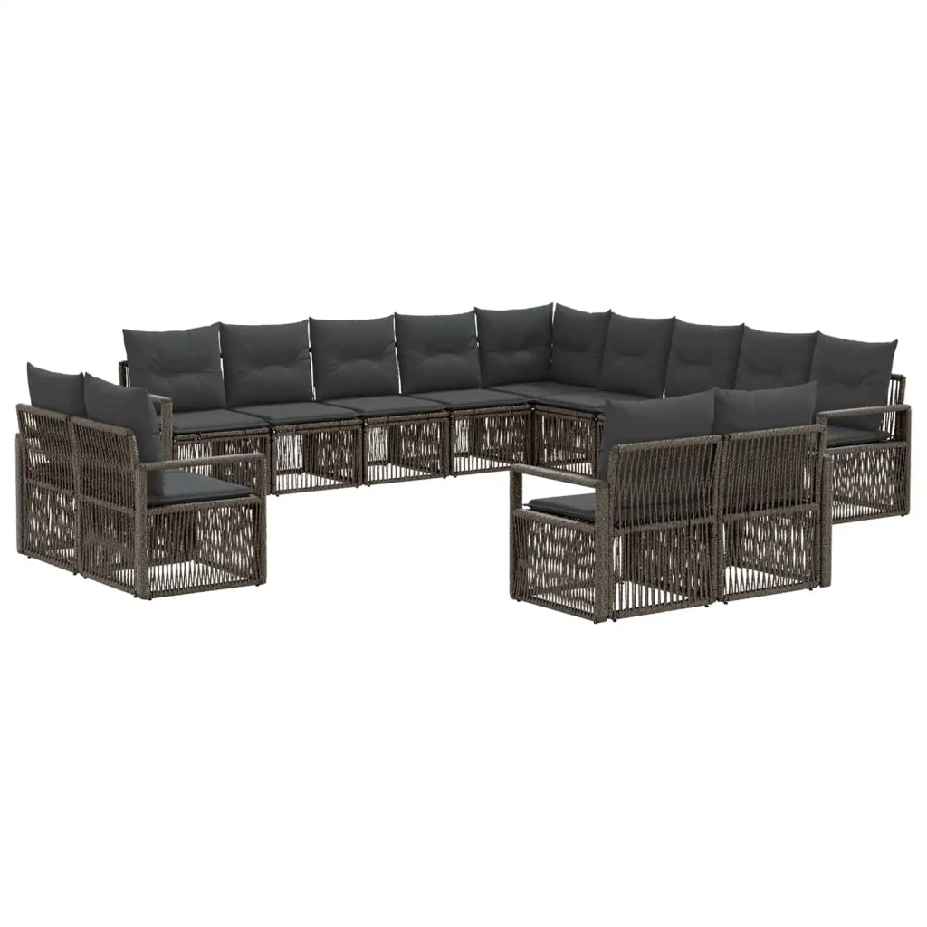 Set Divano da Giardino 13 pz Grigio polyrattan 3435893