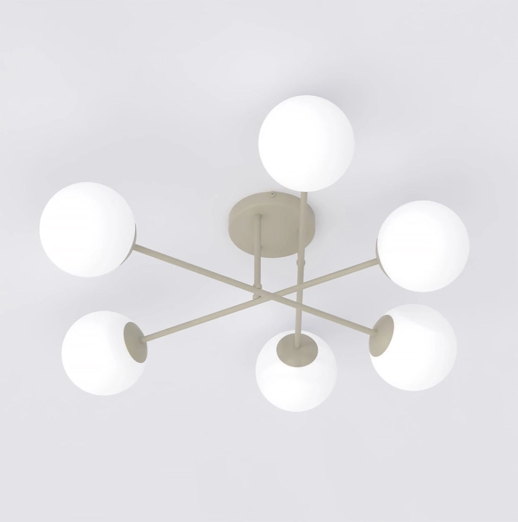 Lampada soffitto ROMA 6xE14 beige bianca Emibig