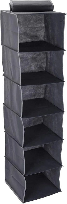 Organizzatore per armadio con cassetti, sistema di stoccaggio per abbigliamento e campeggio (30 x 30 x 120 cm, 6 cassette)