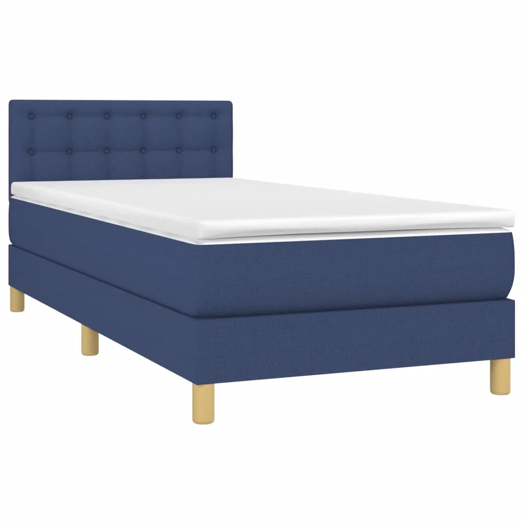 Giroletto a Molle con Materasso-Struttura Letto con Materasso Blu 80x200 cm inTessuto 285762