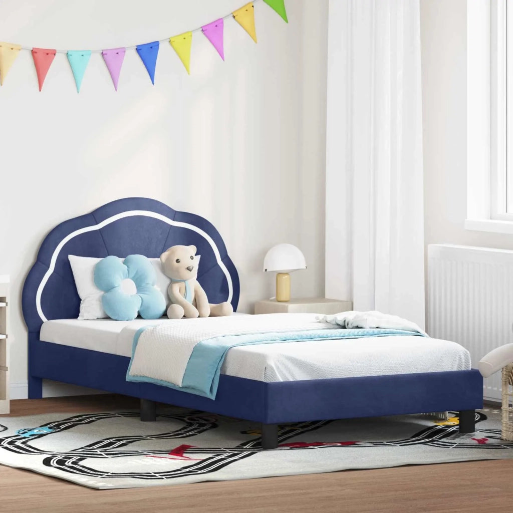 Struttura letto bambini con testata Blu Polizia 90 x 190 cm 42010921