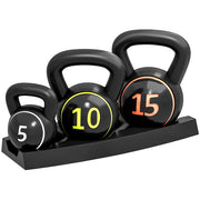 Set 3 Kettlebell con Base ¨C Minimal ¨C Nero 2.2 kg 4.5 kg 6.8 kg