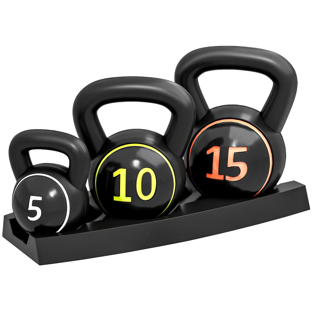 Set 3 Kettlebell con Base ¨C Minimal ¨C Nero 2.2 kg 4.5 kg 6.8 kg