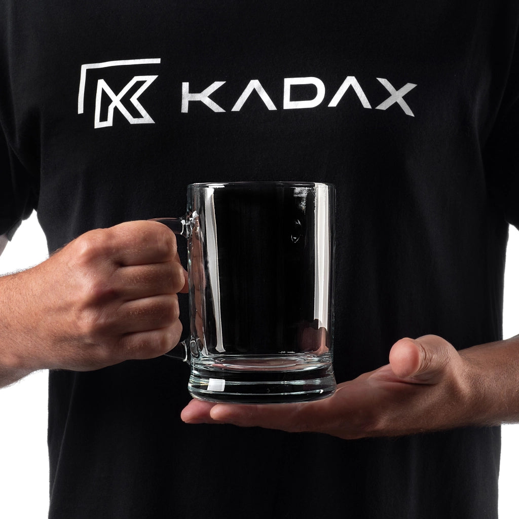 Boccali da birra KADAX da 400 ml (0,4 l) in vetro con manico, confezione regalo grande da 6 pezzi