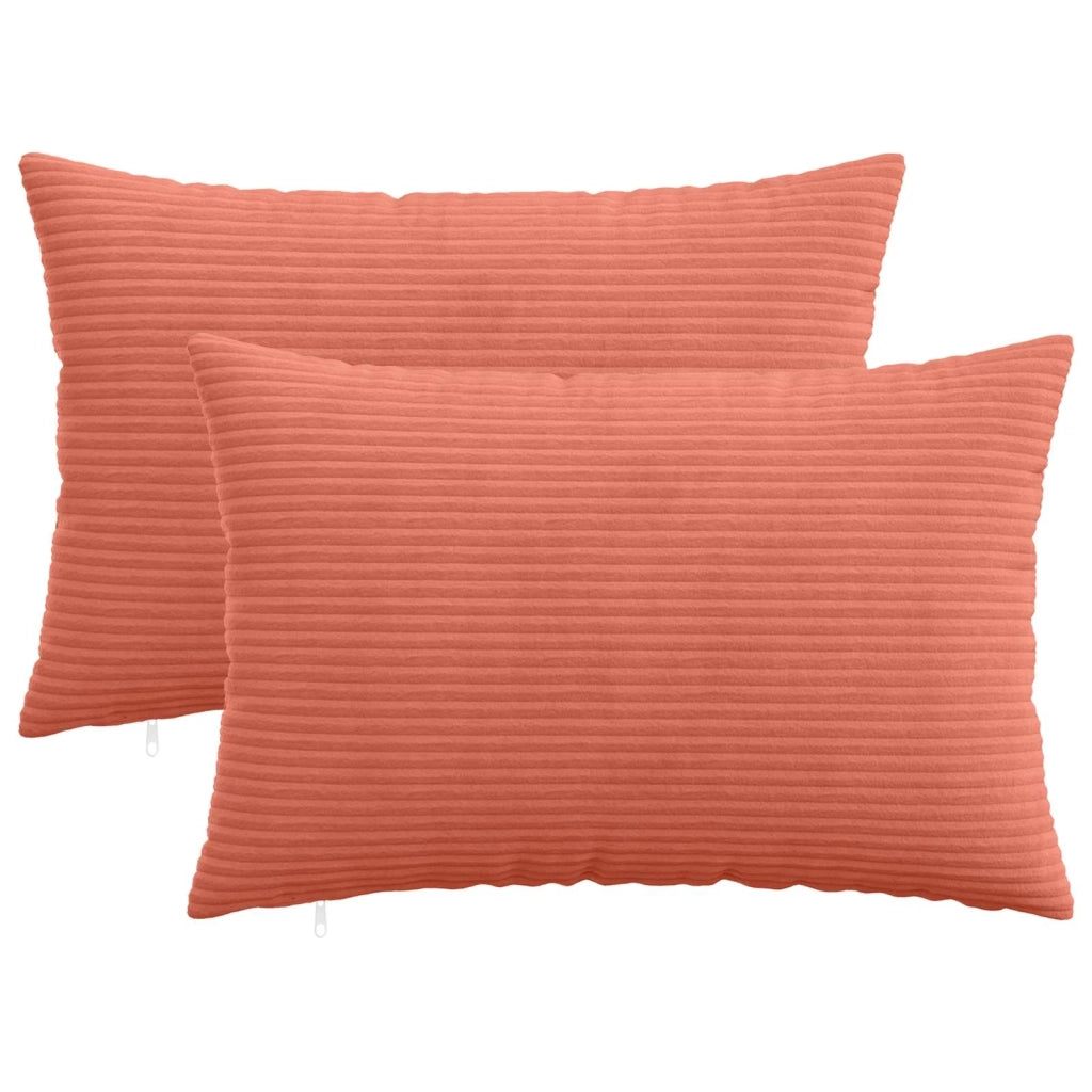 Federa 2 pcs HEERLEN Rosso Arancio 50 x 80 cm corduroy 911969