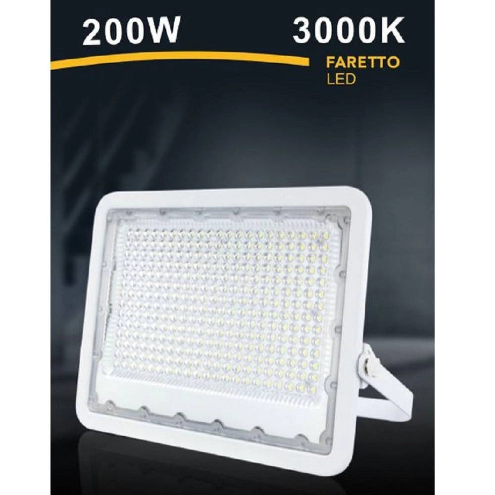 Trade Shop - Faro Led 200 Watt Ultra Slim Esterno Bianco Ip65 Luce 6500k 4000k 3000k Fs200w-b -