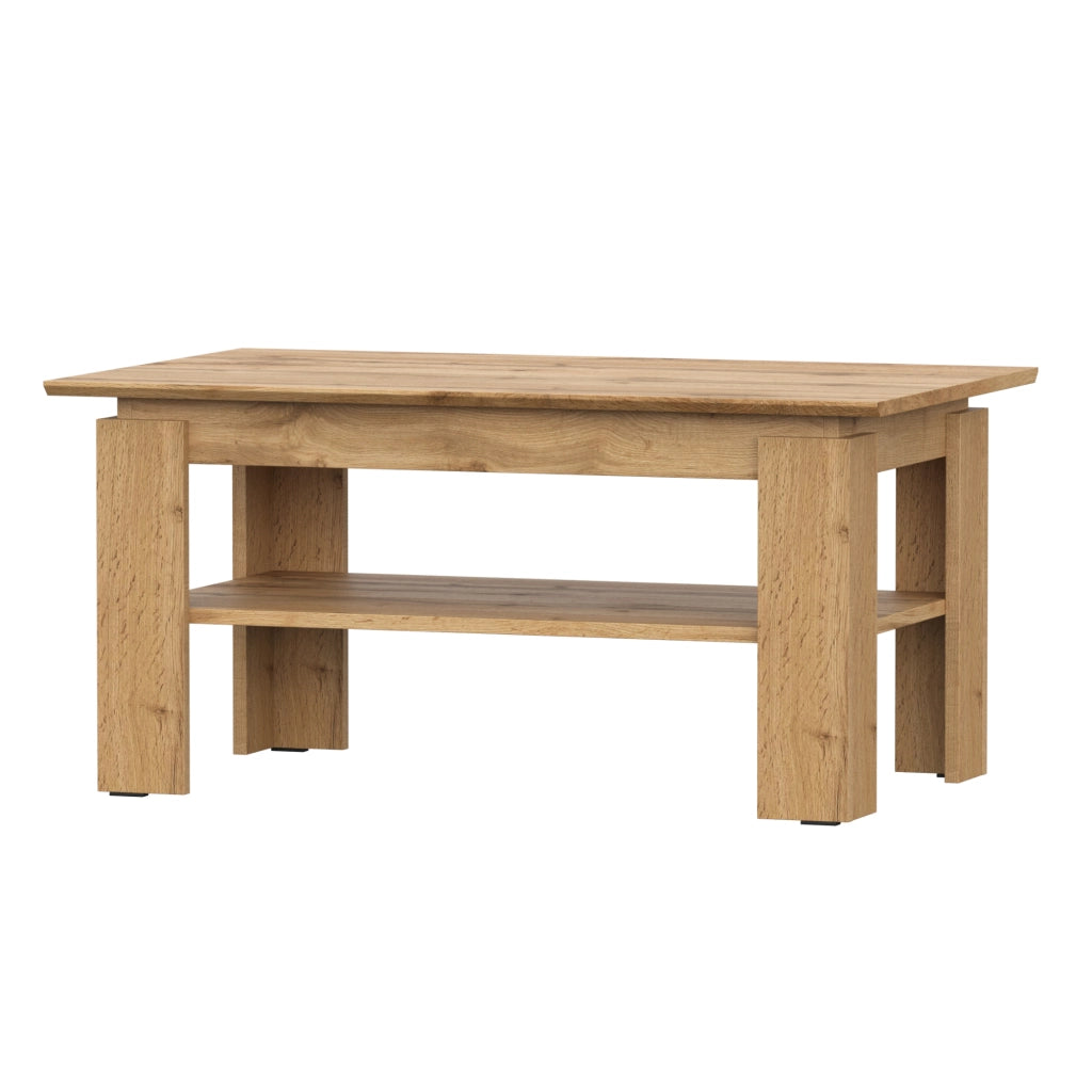 Tavolino, Tavolo da caff? Sola - Rovere Wotan - Ripiano aggiuntivo - Larghezza 90 cm, Altezza 43 cm, Profondit? 55 cm