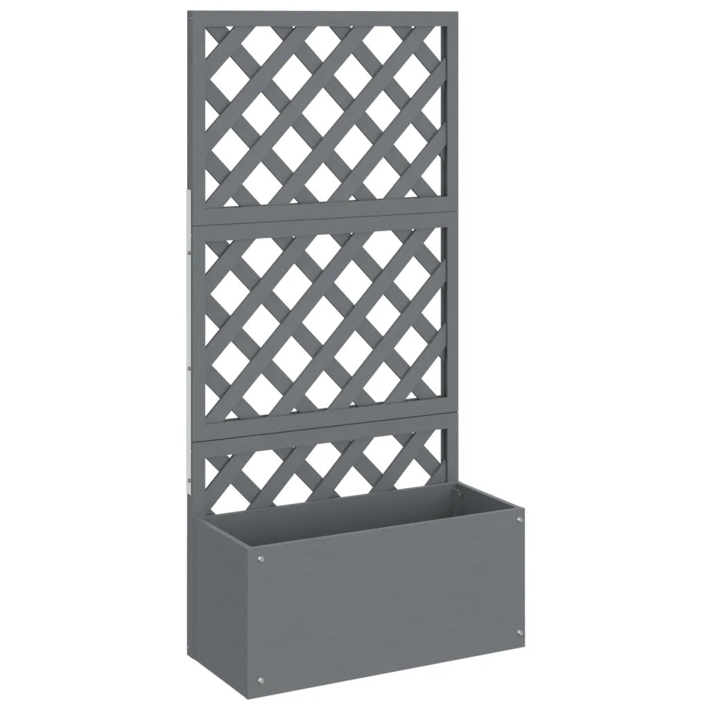 2 pz Fioriere | Cassetta per fiori | Vaso a Traliccio Grigie 65x33x135 cm WPC