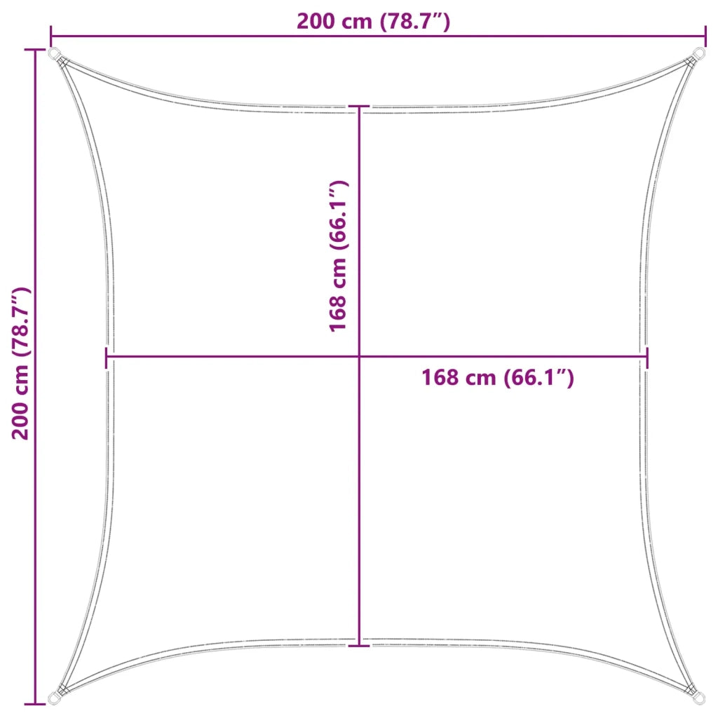 Vela Parasole | Telo Ombra | Vela da ombra solare Arancione e Marrone 2 x 2 m