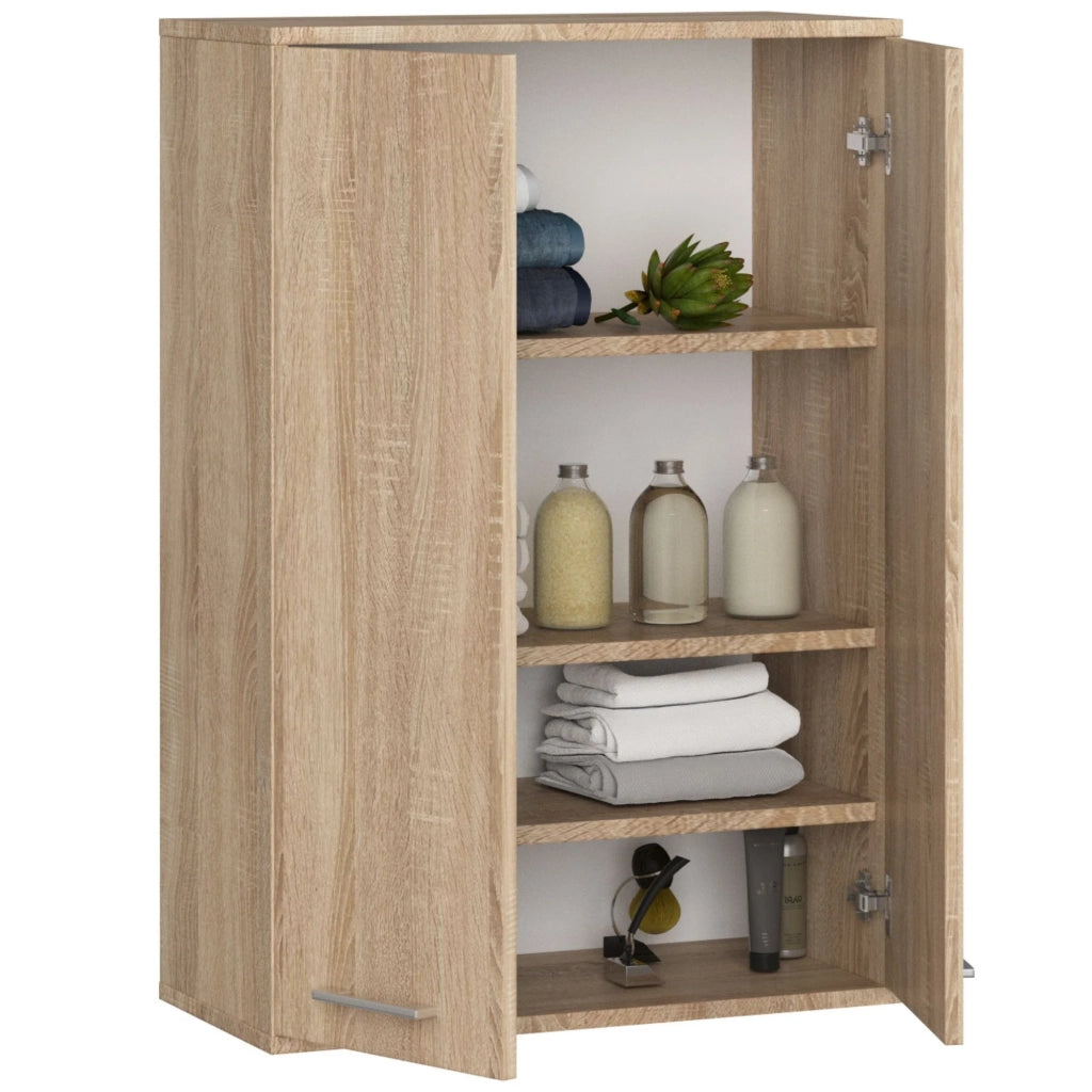 Mobile bagno sospeso AKORD FIN W64 H934 Quercia Sonoma 2 ante 64x94x30 cm