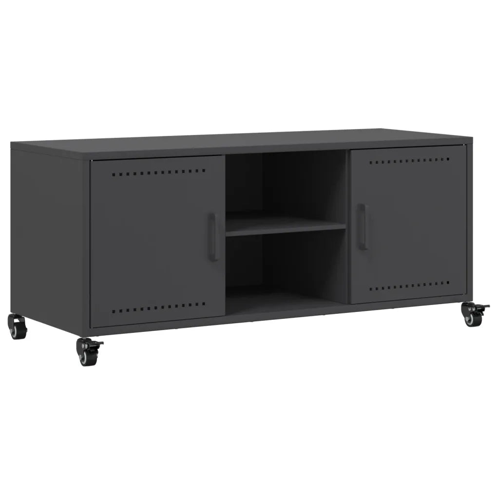 Mobile TV | Armadietto TV | Mobile Porta TV Nero 100,5x39x43,5 cm in Acciaio