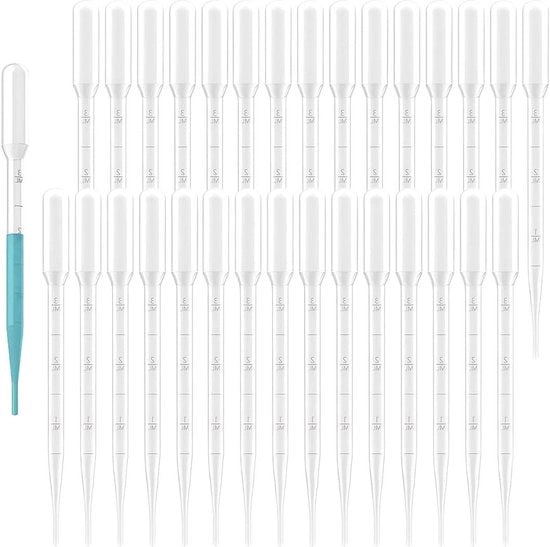 Estensione di pipette in plastica 3 ml - per profumo, olio essenziale, vernice acrilica - 30 pezzi Nero L
