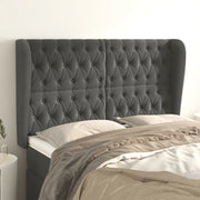 Testiera ad Orecchio-Testata con Orecchie GrigioScuro 163x23x118/128cm in Velluto 655835