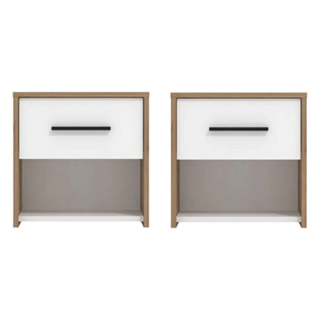Secli, Comodino un Cassetto, 42x33x42h cm Marrone Rovere Nodi