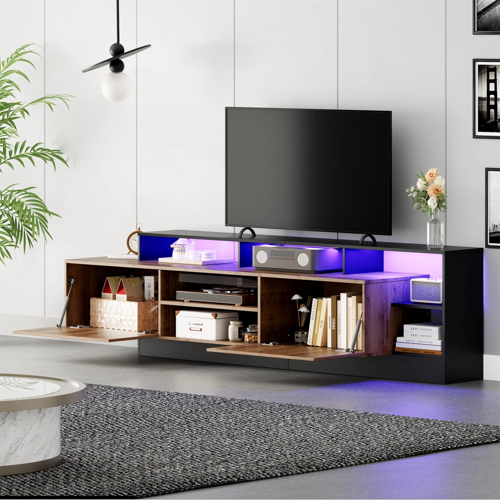 MOBILE TV 190x40x48,5 cm con LED rovere e nero