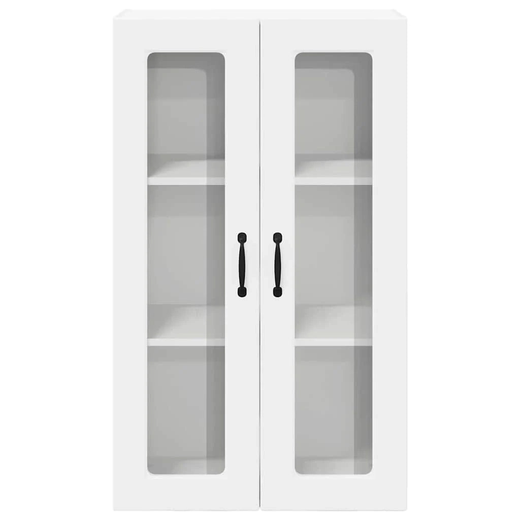 Mobiletto da cucina moderno da parete 60 x 31 x 100 cm con ripiani funzionali in legno ingegnerizzato bianco 02_0054512