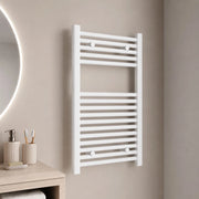 Termoarredo scaldasalviette tubolare tondo in acciaio bianco opaco *** finitura- bianco opaco, misure h770xl500xi450 ...