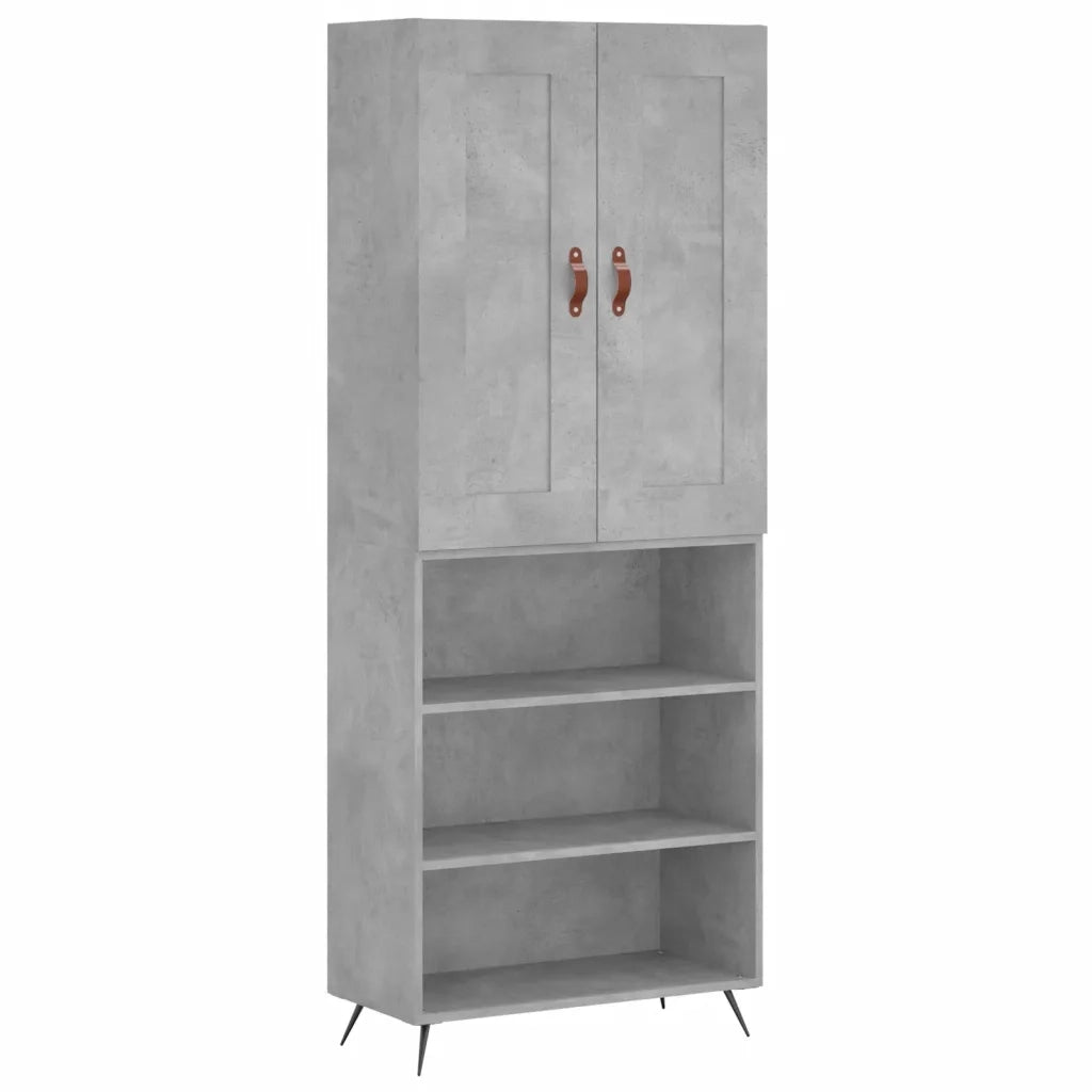 Credenza | Madia | Buffet da pranzo | Armadio da pranzo Grigio Cemento 69,5x34x180 cm in Legno Multistrato