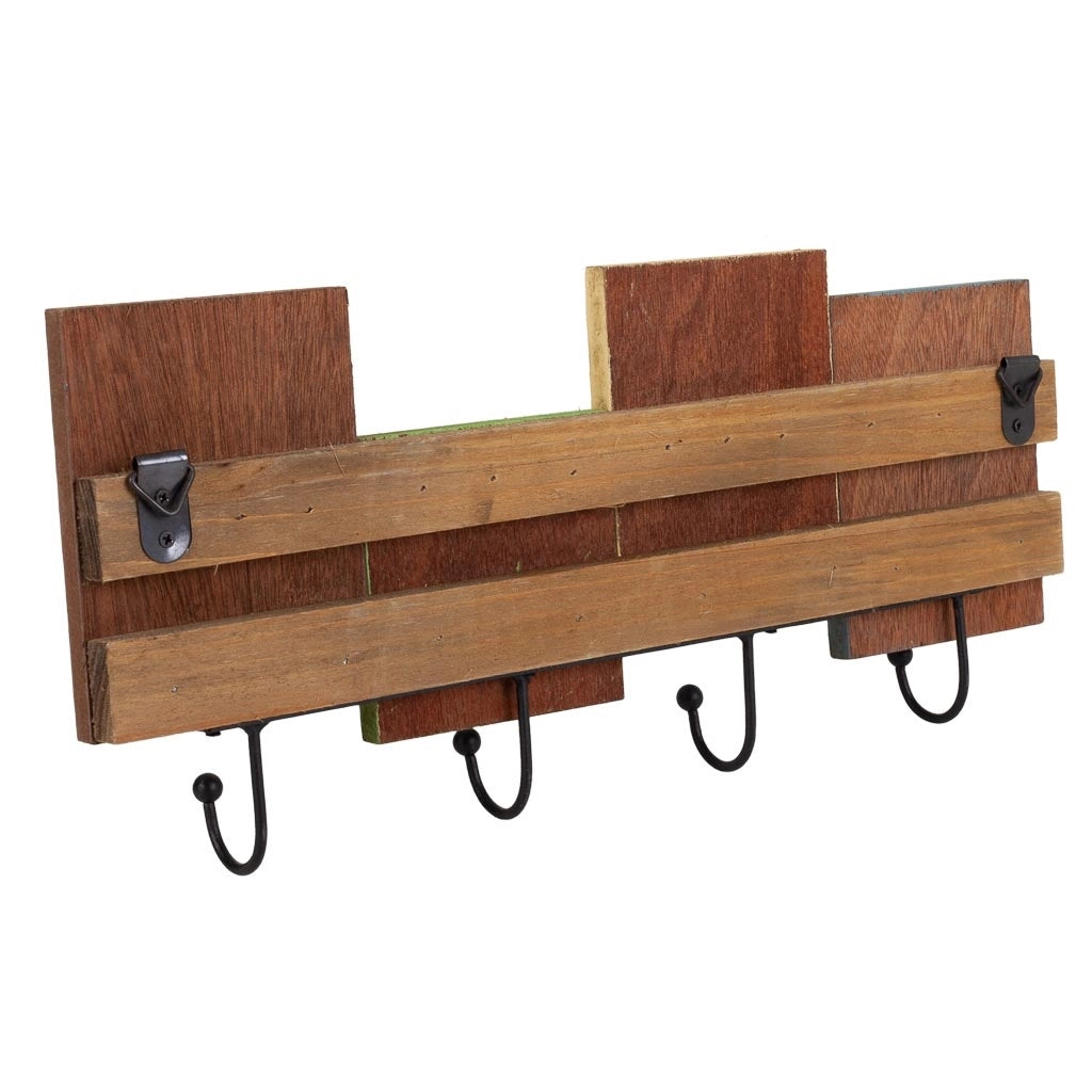 Appendiabiti in legno e metallo 36x3,5x16h