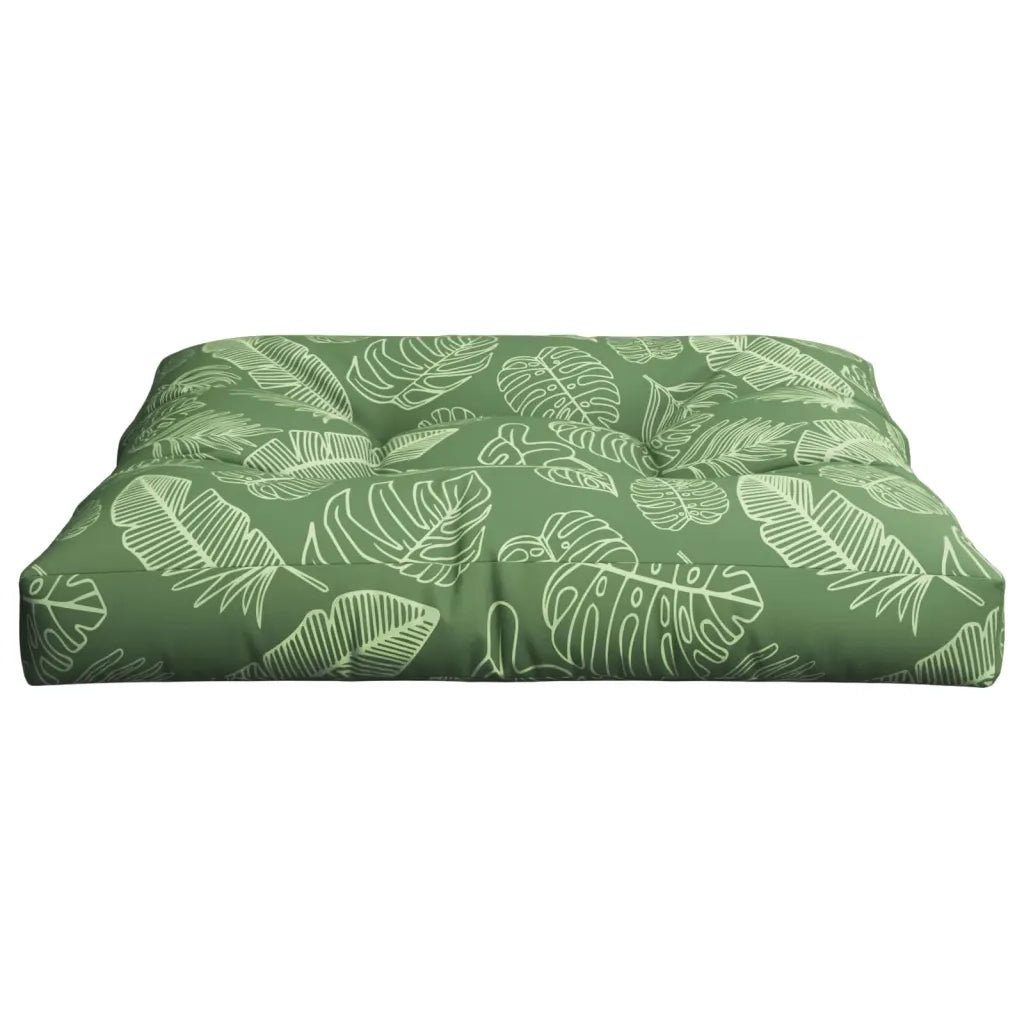 Cuscino per Pallet con Motivo a Foglie 70x70x12 cm in Tessuto 360488