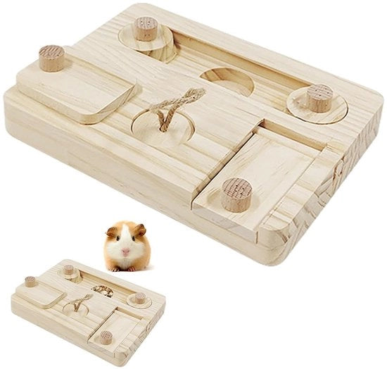Accessori per cavia 6-in-1 - Giocattolo interattivo - Sicuro e duraturo - Realizzato con legno ecologico - Ideale per piccoli animali - Giocattolo per cavia