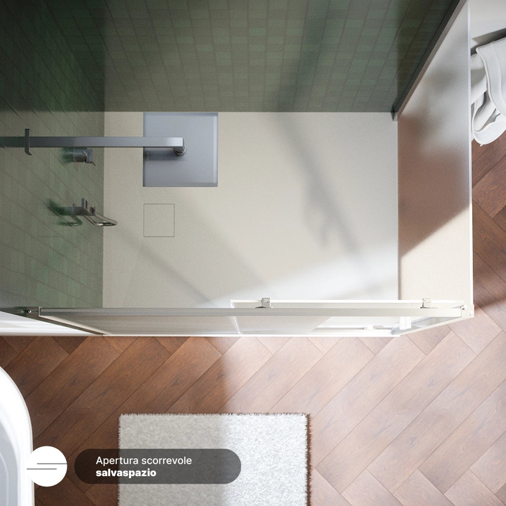 Box doccia 100x100 cm con apertura scorrevole vetro 6mm opaco h195 cm | Aruba