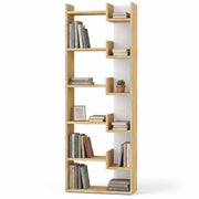 Libreria a 6 Ripiani Quercia e Bianco Scaffalatura Verticale 60.5x22x162.5 cm