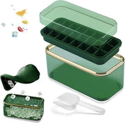 Iscrizione per ghiaccio con forma di cubetto in silicone riciclabile con coperchio e contenitore - Lame inclusa - BPA libero