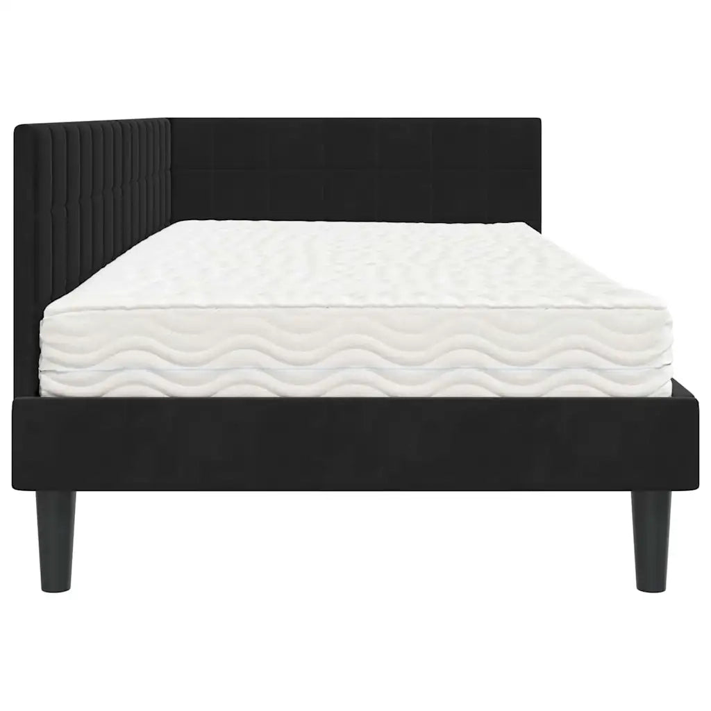 Struttura Letto Angolare con Materasso 2 pcs Nero Velluto 3393973