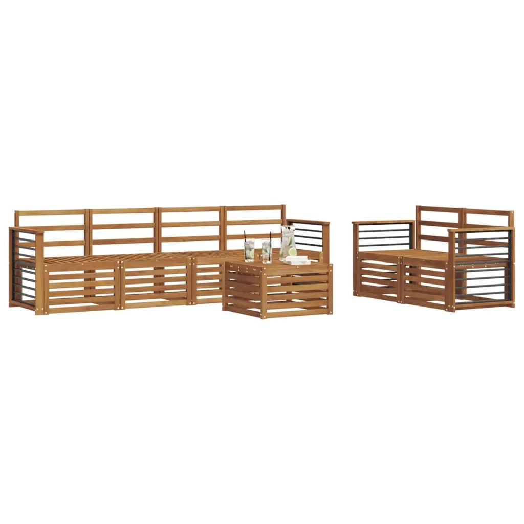 Set divani 7 pcs Naturale Legno di Acacia Massello 3374419