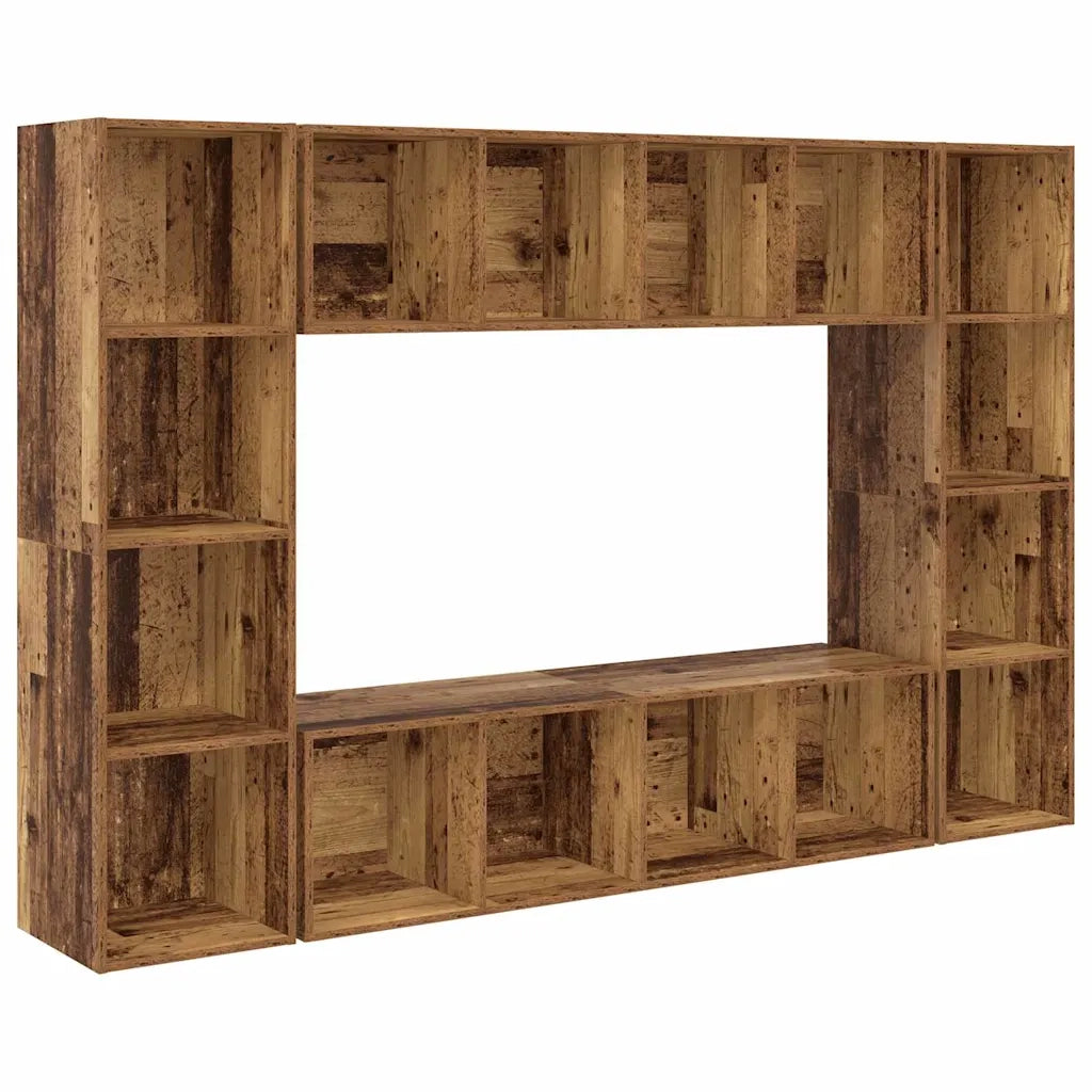 Set mobile TV 4 pz-Set di 4 Credenza per TV Marrone 37 x 37 x 142,5 cm 113079