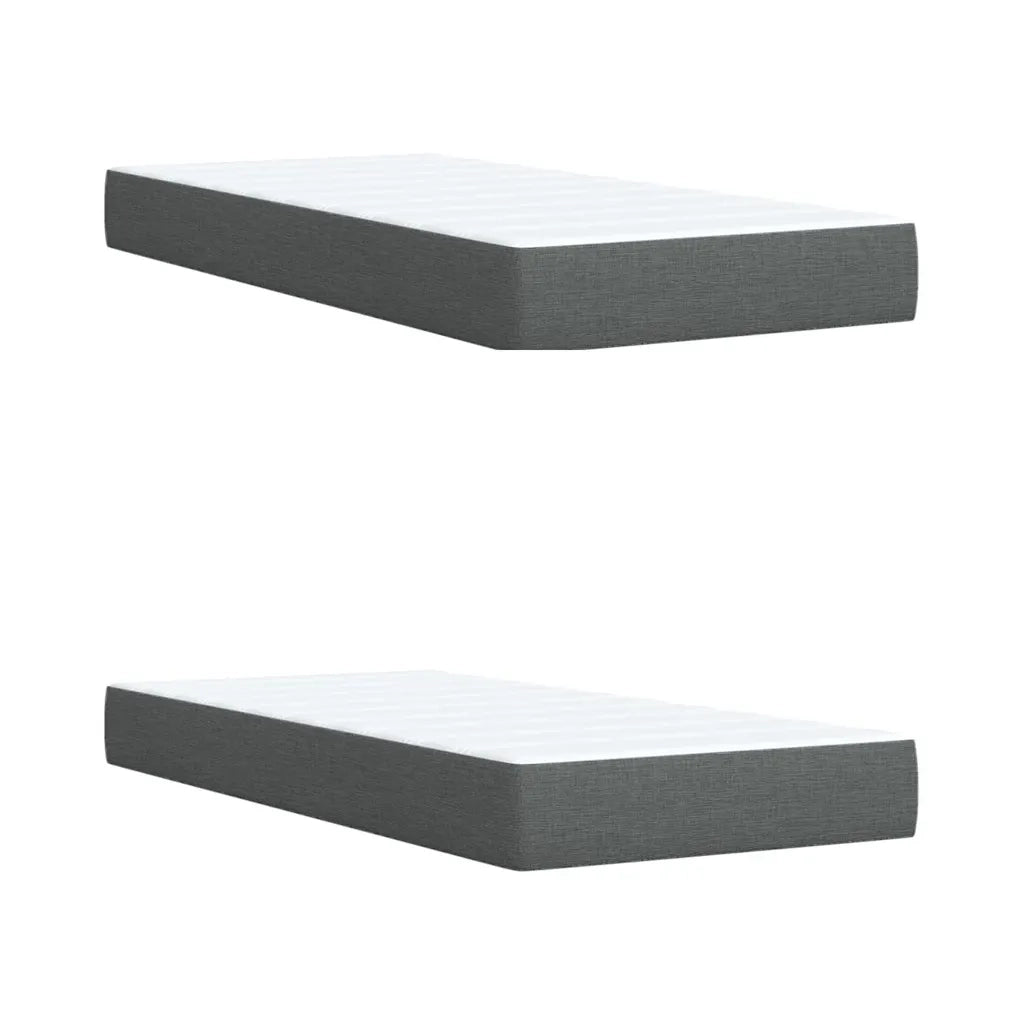 Giroletto a Molle con Materasso Grigio Scuro 200x200 cm Tessuto 3288289