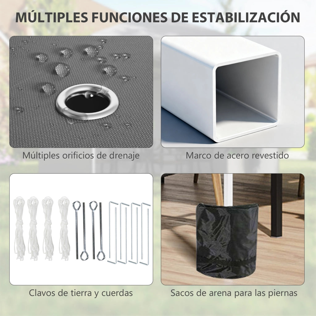 Tenda da giardino pieghevole 3x3 m ¨C Minimal ¨C grigio scuro