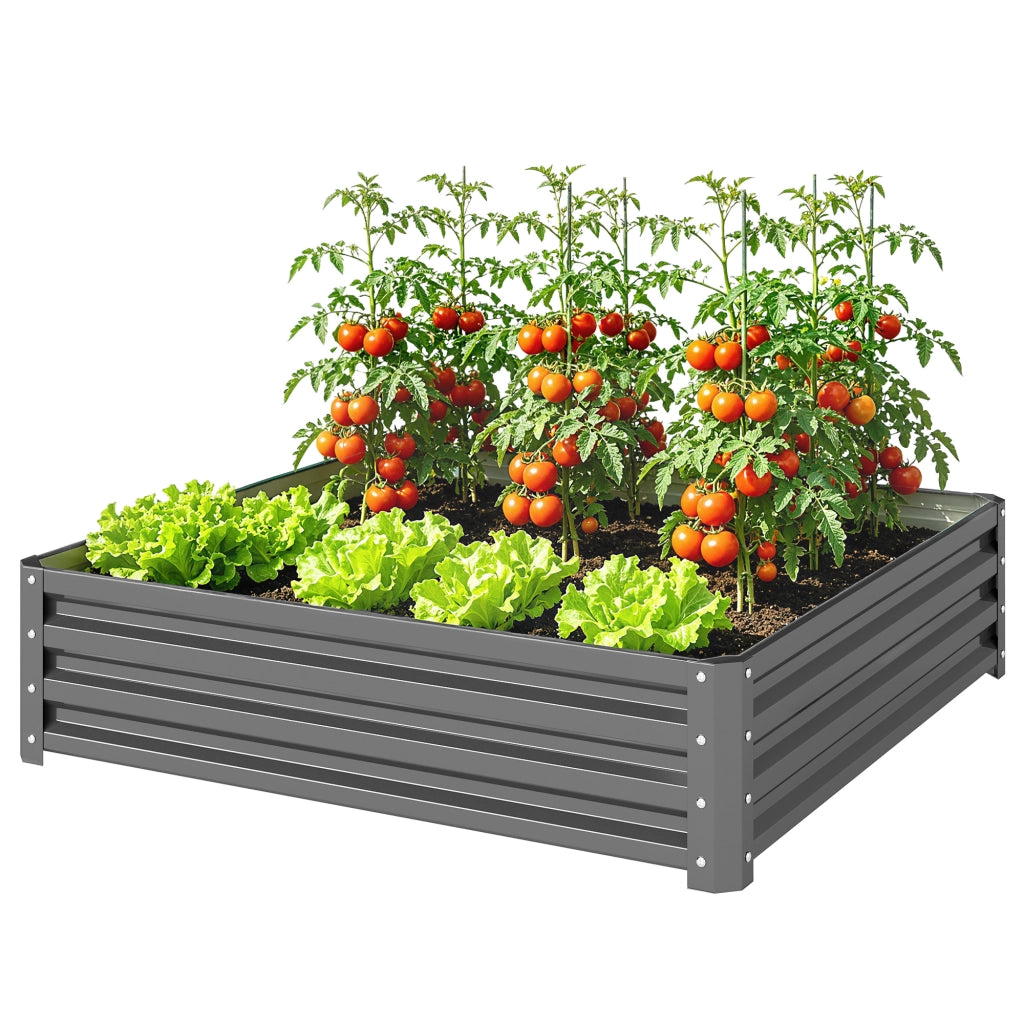 Fioriera con struttura in acciaio ¨C Xylo ¨C grigio chiaro 120x120x30 cm
