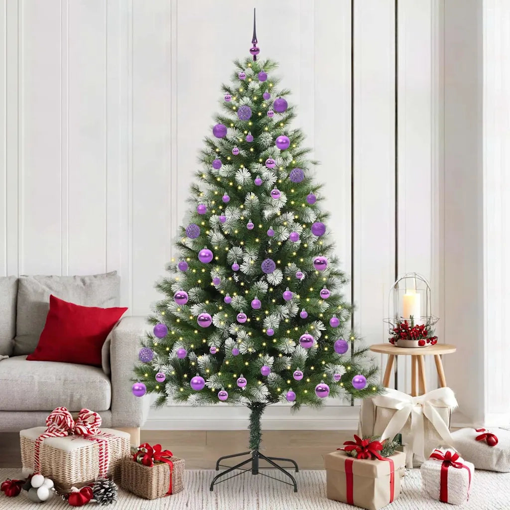 Albero di Natale artificiale a cerniera con neve fioccata 3395457