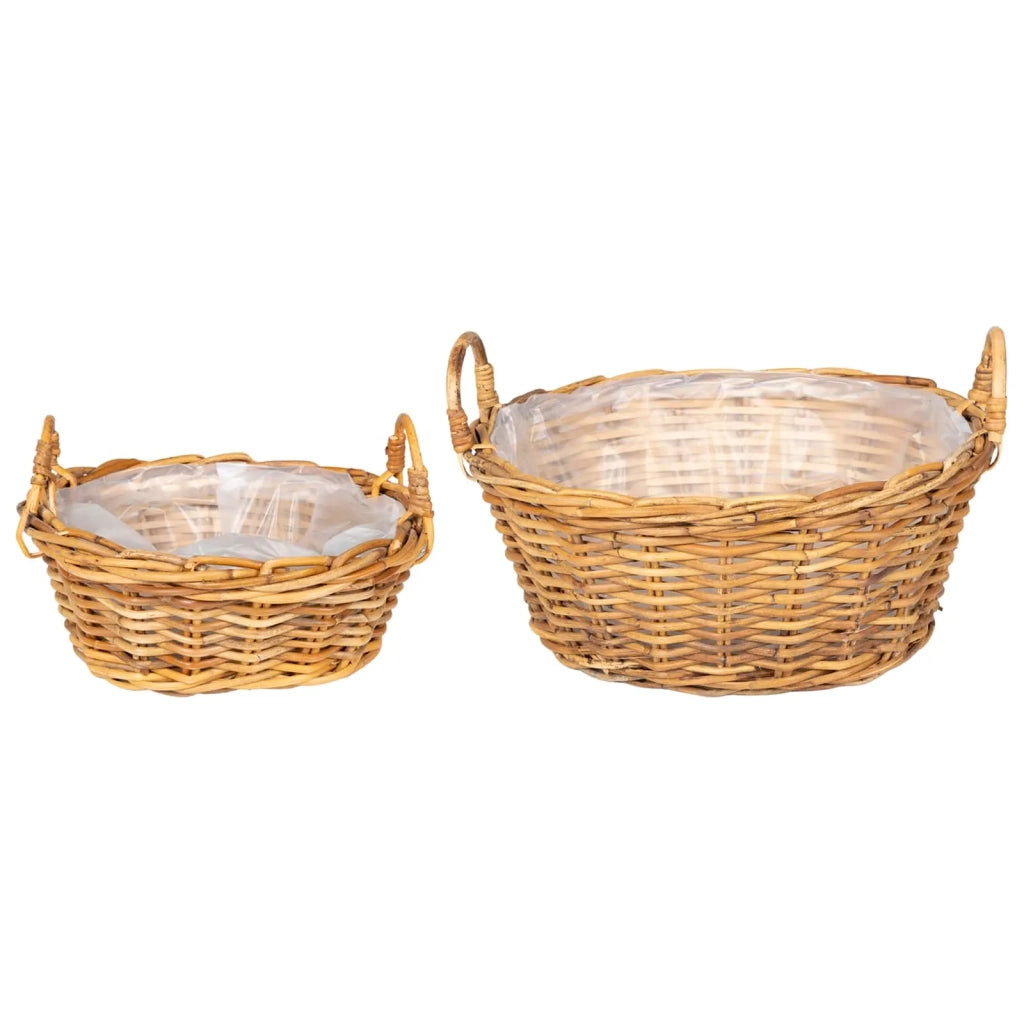 Cesto per Piante con archiviazione 2 pz Marrone Rattan Lacak CFW7609712